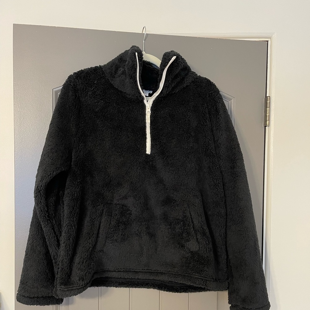 Black Quarter Zip Sherpa